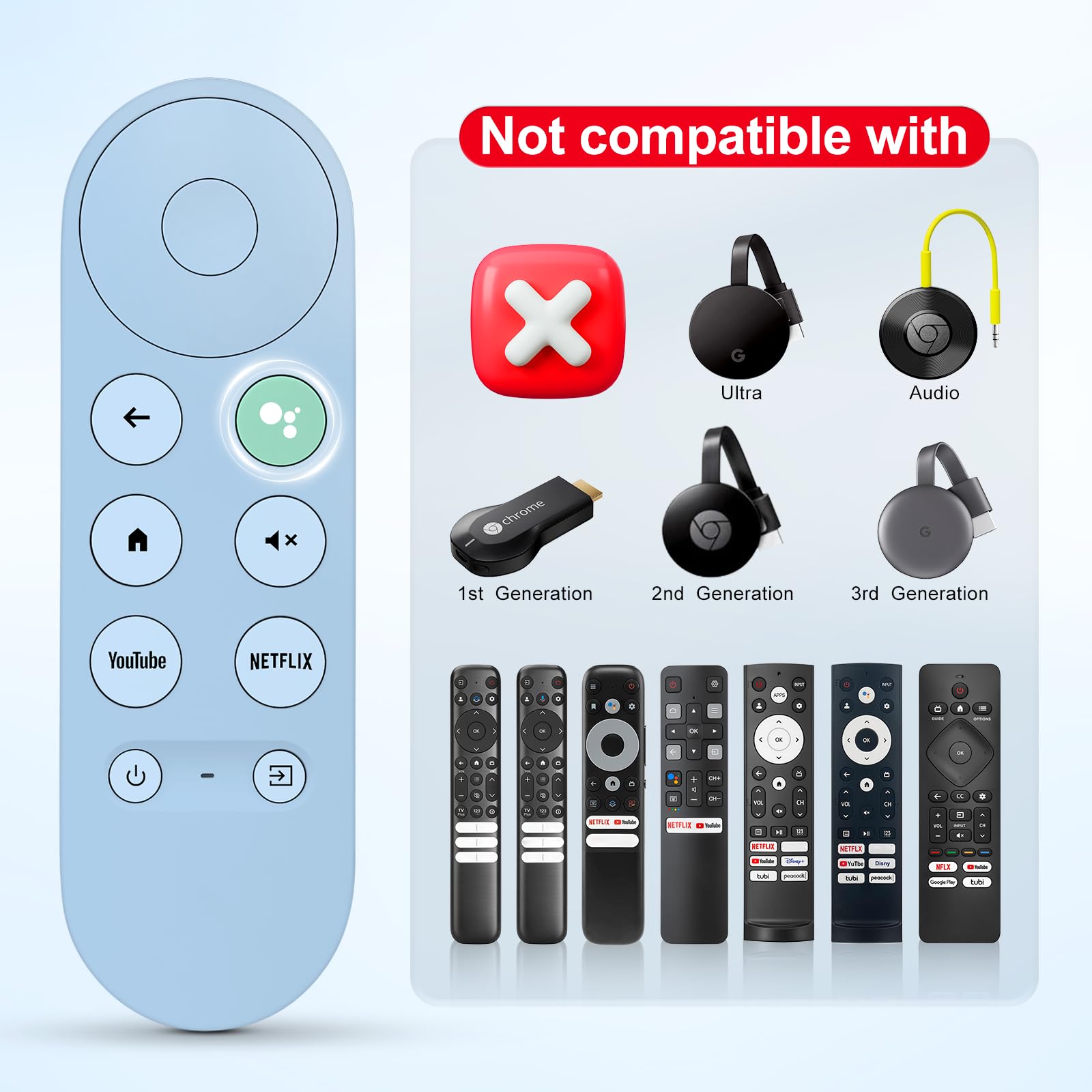 Amazon | Google-TV-Remote、Chromecast 4k/HD、G9N9N、Google TV